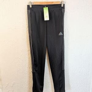 Adidas Kids Black Sweatpants with Gray Stripes